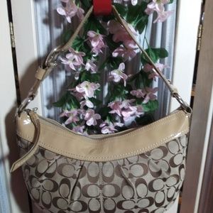 Coach Purse W/Patent Trim